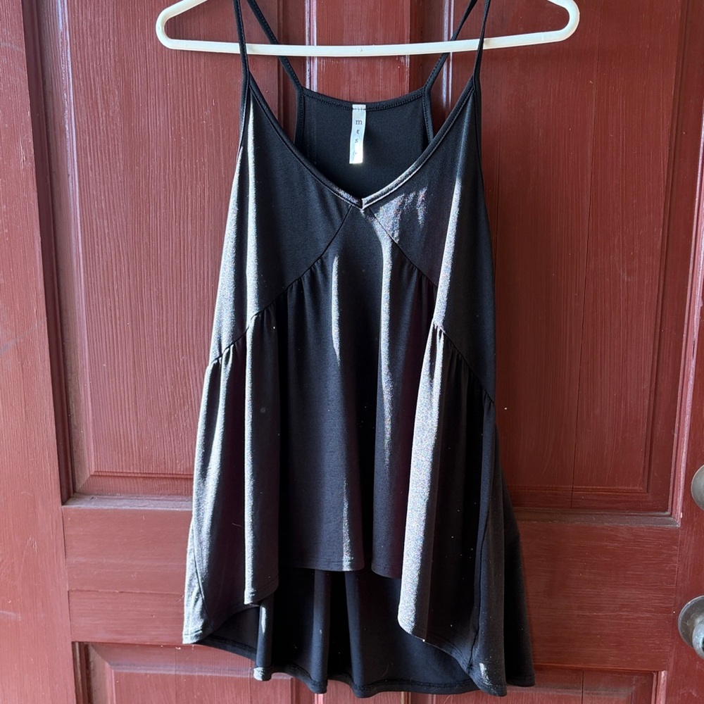 MTS Black Flowy Tank Top